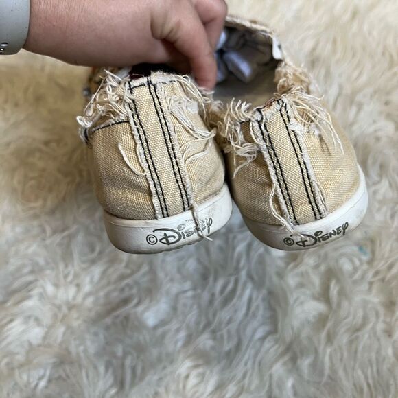 CROCS Mickey Mouse Disney Tan Canvas Slip On Loafer Flats Women’s 9 W - Picture 10 of 12